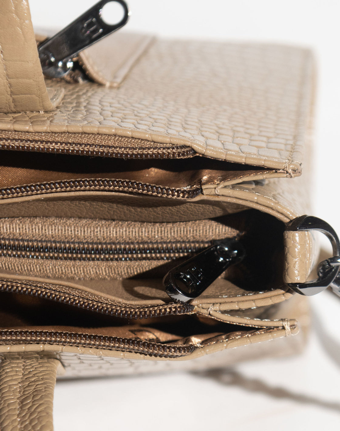 Croco print satchel