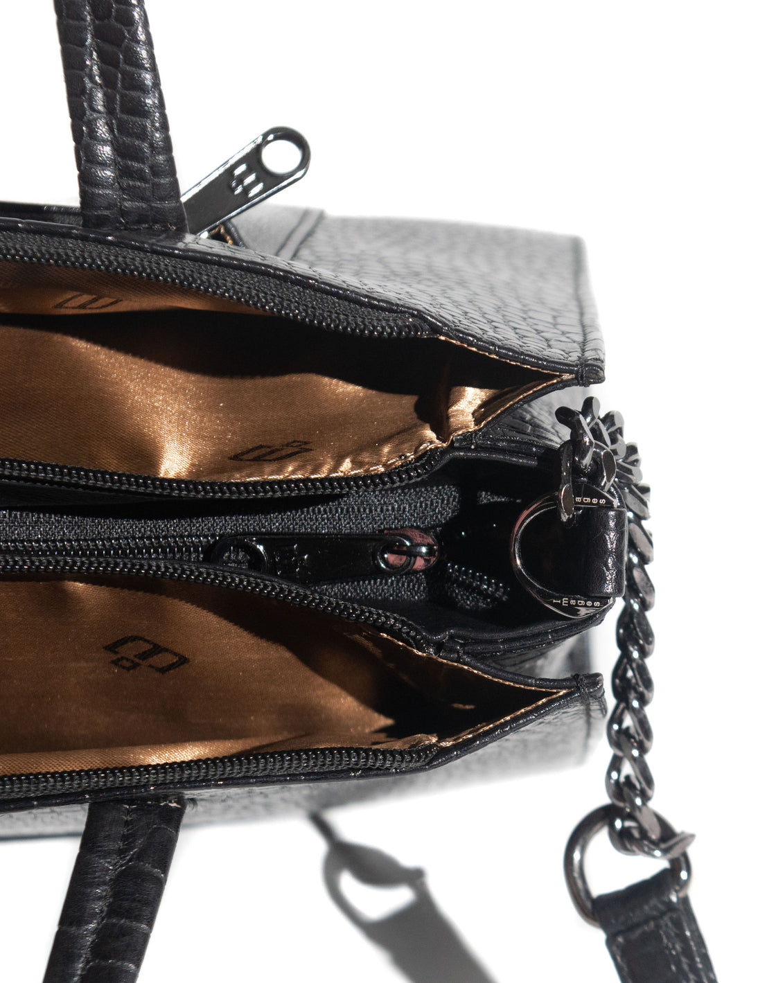 Croco print satchel
